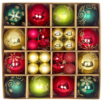 44pcs Christmas Ornaments Set with Decorative Balls