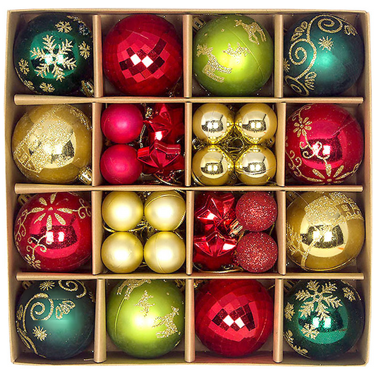 44pcs Christmas Ornaments Set with Decorative Balls